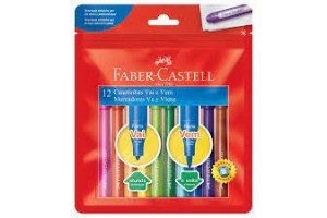 CANETA HIDROG FABER CASTELL 12 CORES VAI E VEM